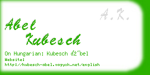 abel kubesch business card